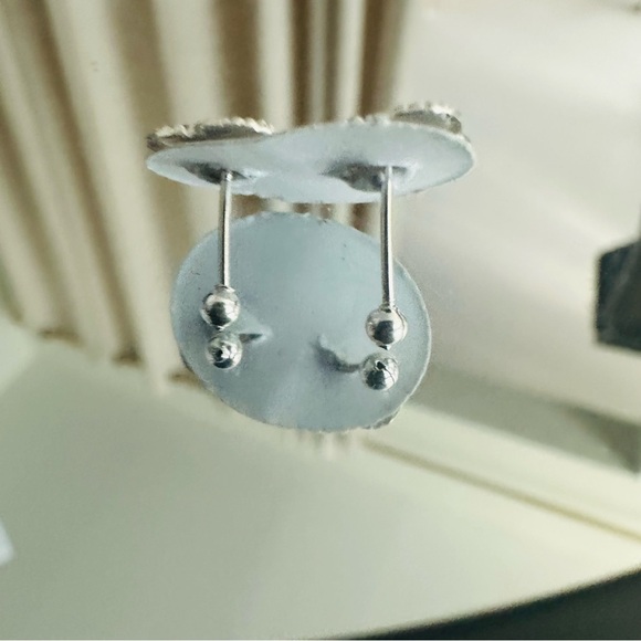 Blue Silver Stud Earrings - Picture 8 of 11